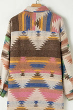 Geometric Button Up Long Sleeve Jacket Woman Outerwear