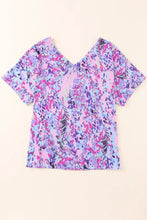 Women's Colorful Floral Print V-Neck Blouse Woman T Shirts