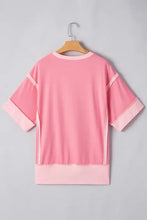 Womens Coral Pink Rodeo Graphic Casual Loose Fit Mesh T-Shirt