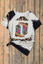 Womens Cowboy Boot Graphic Sequin T Shirt