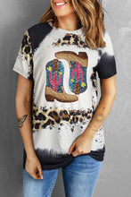 Womens Cowboy Boot Graphic Sequin T Shirt