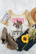 Women's Cowboy Graphic T Shirt Polyester Blend Short Sleeve