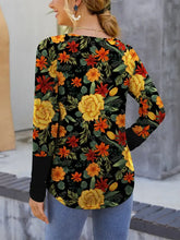 Womens Floral Print Long Sleeve Shirt Woman T Shirts