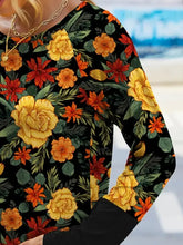 Womens Floral Print Long Sleeve Shirt Woman T Shirts