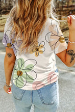 Women's Floral Print T-Shirt Polyester Elastane Blend Woman T Shirts
