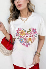 Women's Flower Heart Cotton Blend T-Shirt White