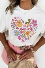 Women's Flower Heart Cotton Blend T-Shirt Woman T Shirts