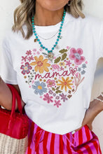 Women's Flower Heart Cotton Blend T-Shirt Woman T Shirts