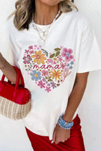 Women's Flower Heart Cotton Blend T-Shirt