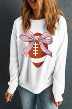 Football Round Neck Long Sleeve Sweatshirt White Woman Sweatshirts