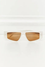 Womens geometric TAC polarization lens sunglasses with white frame