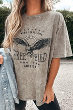 Women’s Graphic Eagle Tee with Denim Shirt and Black Puffer Vest