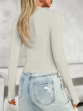 Womens Gray Long Sleeve Stretch Top Woman T Shirts