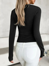 Womens Gray Long Sleeve Stretch Top Woman T Shirts