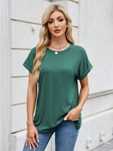 Women's Green Basic T-Shirt with Slight Stretch French Blue