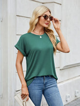 Women's Green Basic T-Shirt with Slight Stretch