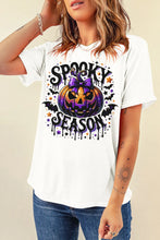 Women's Halloween Graphic White T-Shirt with Blue Jeans Set