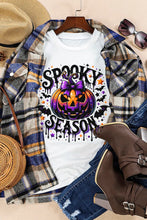 Women's Halloween Graphic White T-Shirt with Blue Jeans Set