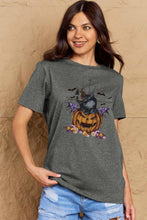 Womens Halloween Graphic T Shirt White Cotton Short Sleeve Length Dark Gray