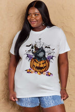 Womens Halloween Graphic T Shirt White Cotton Short Sleeve Length