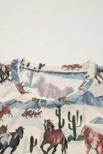 Womens Horse Print T Shirt with Denim Shorts Set Woman T Shirts