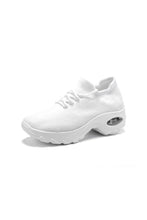 Women's Knit Athletic Sneakers in Black Red and White White
