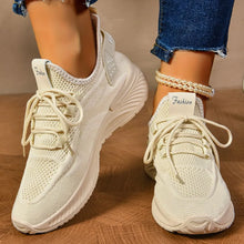 Women's Knit Fashion Sneakers in Beige Pink and Peach Beige