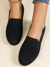 Womens Knit Slip-On Loafers in Black Navy and Blue Black