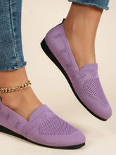 Womens Knit Slip-On Loafers in Black Navy and Blue Lilac