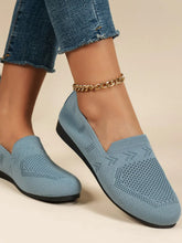 Womens Knit Slip-On Loafers in Black Navy and Blue