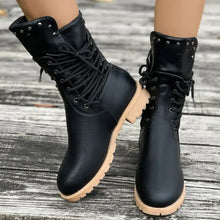 Women's Lace-Up Ankle Boots in Brown and Black Set of Four Pairs Woman Boots
