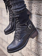 Women's Leather Lace Up Boots in Brown Black and Burgundy Black