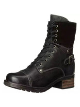Women's Leather Lace Up Boots in Brown Black and Burgundy