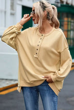 Buttoned Dropped Shoulder Sweatshirt Woman Sweatshirts
