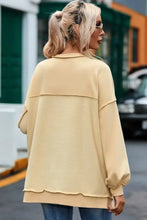 Buttoned Dropped Shoulder Sweatshirt Woman Sweatshirts