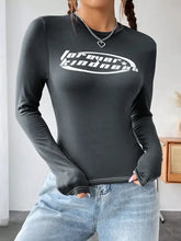 Womens Long Sleeve Graphic and Solid T Shirts Pack Dark Gray Woman T Shirts