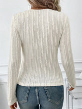 Womens Long Sleeve Textured Top Basic Style Opaque Stretchy