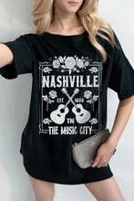 Women's Nashville Black Graphic Cotton T-Shirt Black