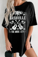 Women's Nashville Black Graphic Cotton T-Shirt