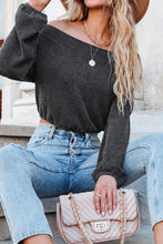 Womens Off the Shoulder Ribbed Knit Top
