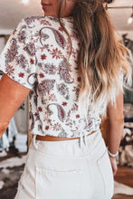 Womens Paisley Patterned Tie Back T Shirt