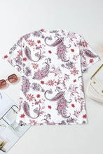 Womens Paisley Patterned Tie Back T Shirt Woman T Shirts