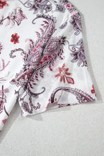 Womens Paisley Patterned Tie Back T Shirt Woman T Shirts