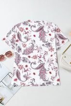 Womens Paisley Patterned Tie Back T Shirt Woman T Shirts