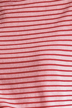 Women's Pink and Maroon Striped Cotton T-Shirt