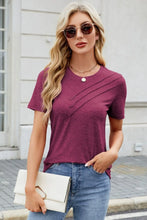 Womens Pink Short Sleeve T Shirt with Button Detail