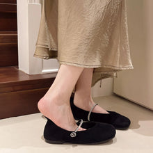 Women's Rhinestone Strap Ballet Flats and Loafers in Assorted Styles Black