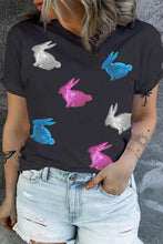 Womens Sequin Bunny Design T Shirt in Black or Gray Black