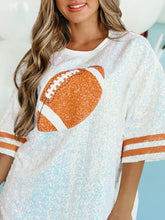 Women's Sequin Football Jersey Dress Short Sleeve T Shirt