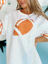 Women's Sequin Football Jersey Dress Short Sleeve T Shirt